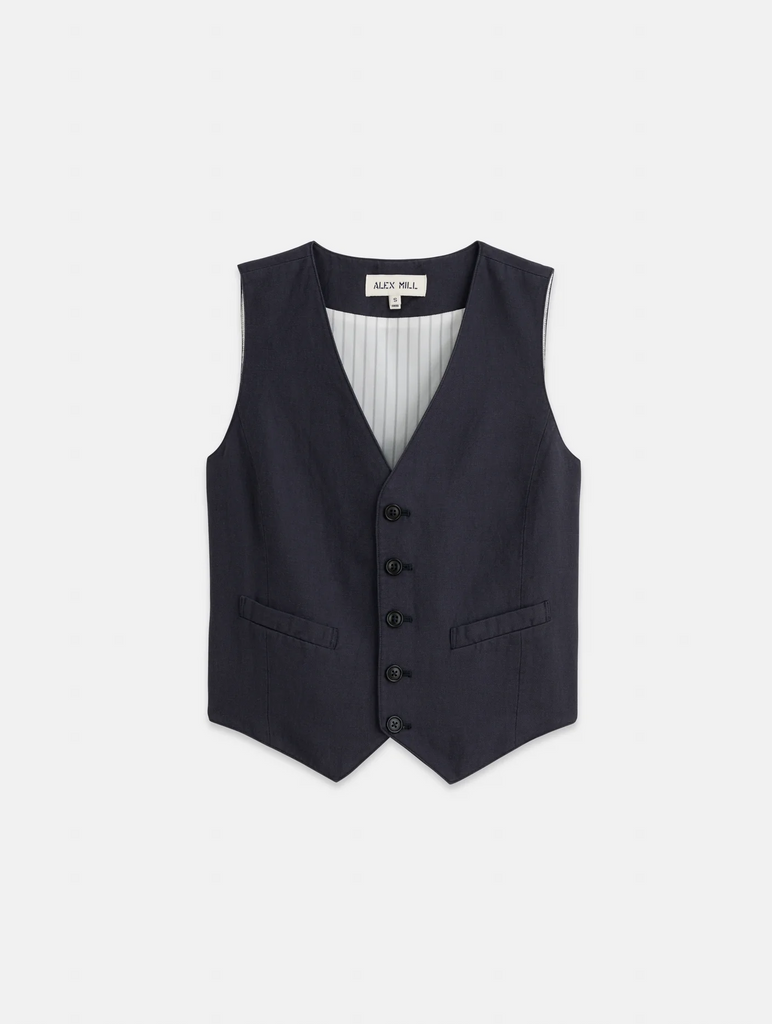 Madeline Twill Vest - Washed Black – GIRL NEXT DOOR