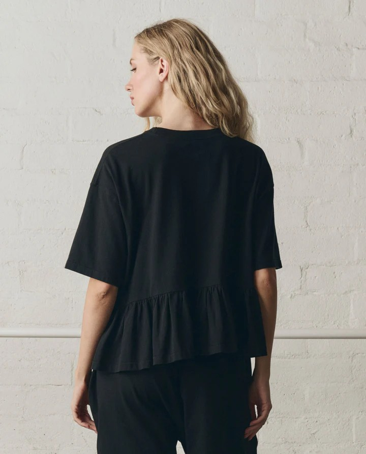 The Oversized Ruffle Peplum Tee - True Black – GIRL NEXT DOOR