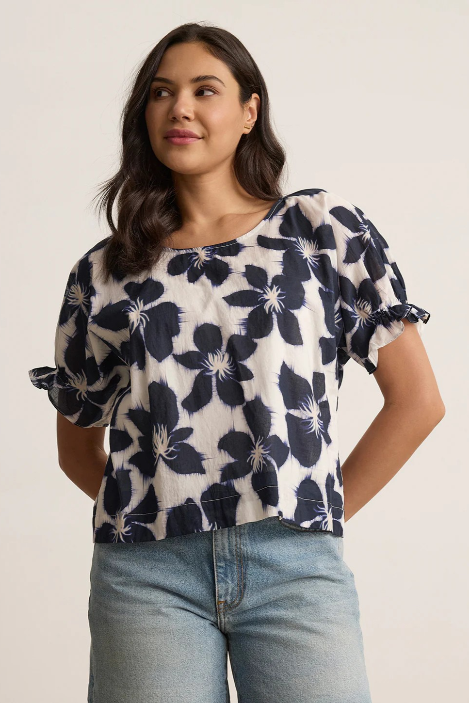 Ameri♥BRUSHED LACE VOLUME SLEEVE BLOUSE Editor's Picks】 BRUSHED LACE VOLUME SLEEVE BLOUSE (Col:IVO