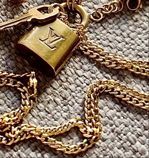 Repurposed Vintage LV Lock & Key Necklace – GIRL NEXT DOOR display picture 1