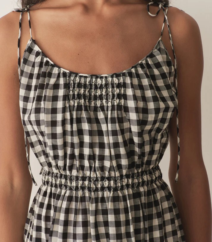 Leslie Dress - Black Gingham